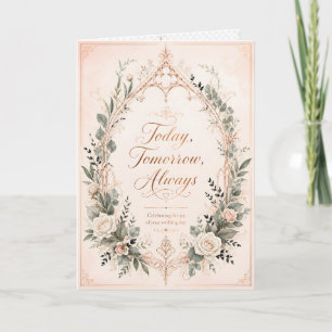 Heute Morgen Immer Elegante Blumige Hochzeit  Karte