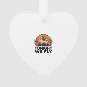 Heute Nacht Fliegen Vintage Hexe Halloween-Shirt-D Ornament