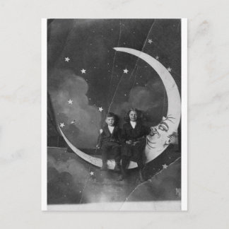 Heute Nacht, heute Nacht sind wir über dem Mond! Postkarte