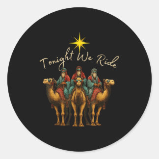 Heute Nacht reiten wir drei Weise Männer Weihnacht Runder Aufkleber