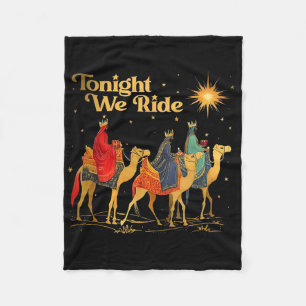 Heute Nacht reiten wir mit dem Kamel Weihnachten M Fleecedecke
