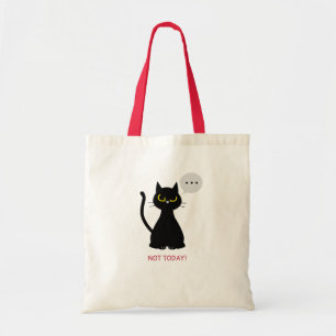 HEUTE NICHT! - Funny Black Cat Grumpy Tote Bag Tragetasche