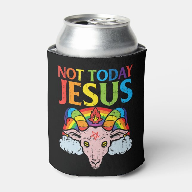 Heute nicht Jesus Satan Ziege Satanic Rainbow Sata Dosenkühler (Kanne Vorderseite)