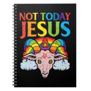 Heute nicht Jesus Satan Ziege Satanic Rainbow Sata Notizblock