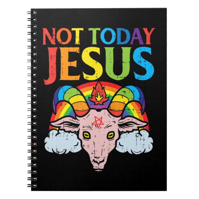 Heute nicht Jesus Satan Ziege Satanic Rainbow Sata Notizblock (Vorderseite)