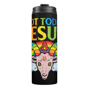 Heute nicht Jesus Satan Ziege Satanic Rainbow Sata Thermosbecher