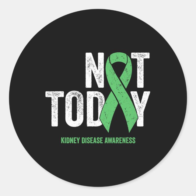 Heute Nierenerkrankung - Das Band "Green Awareness Runder Aufkleber (Vorderseite)