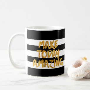 Heute Phantastische Goldschrift mit Streifen Kaffeetasse