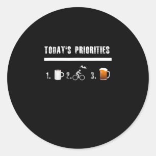 Heute Prioritäten Funny Mountain Bike Runder Aufkleber