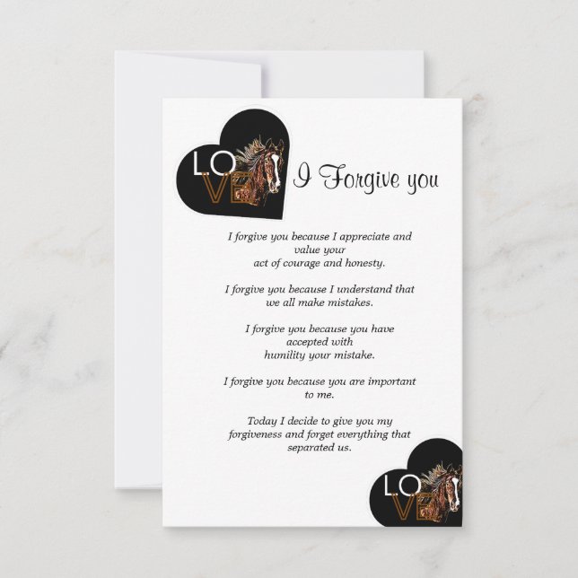 heute verzeihen Sie Mitteilungskarte (Vorderseite)