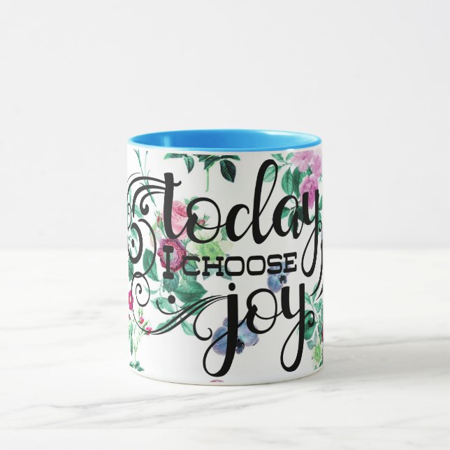 Heute wähle ich die Freude | Floral Tasse (Zentrum)