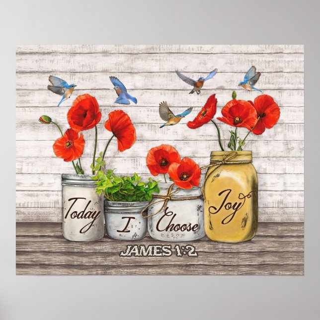 Heute wähle ich Joy Bluebird Poster (Vorne)