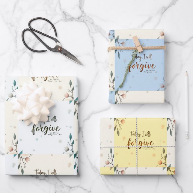 Heute werde ich verzeihen, wie Christus mir verzei Geschenkpapier Set (Vorderseite)