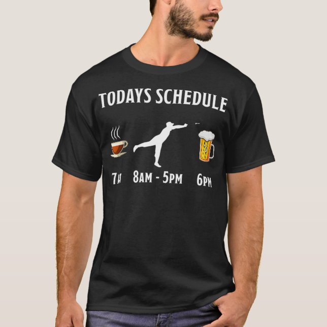 Heute Zeitplan Kaffee Darts Bier Geschenk T-Shirt (Vorderseite)