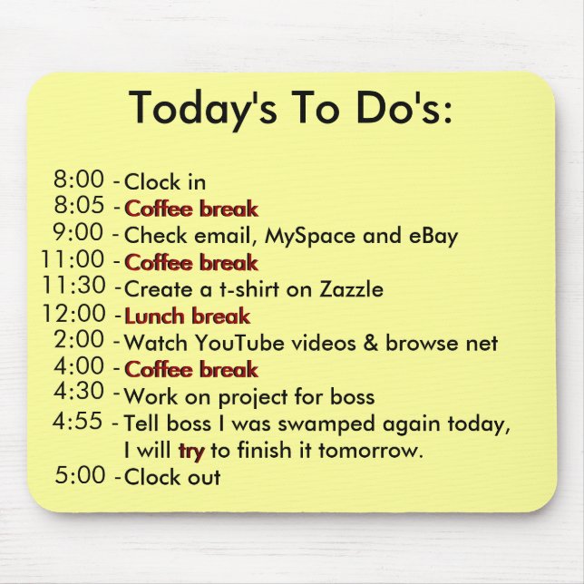 Heutig taten mousepad (Vorne)