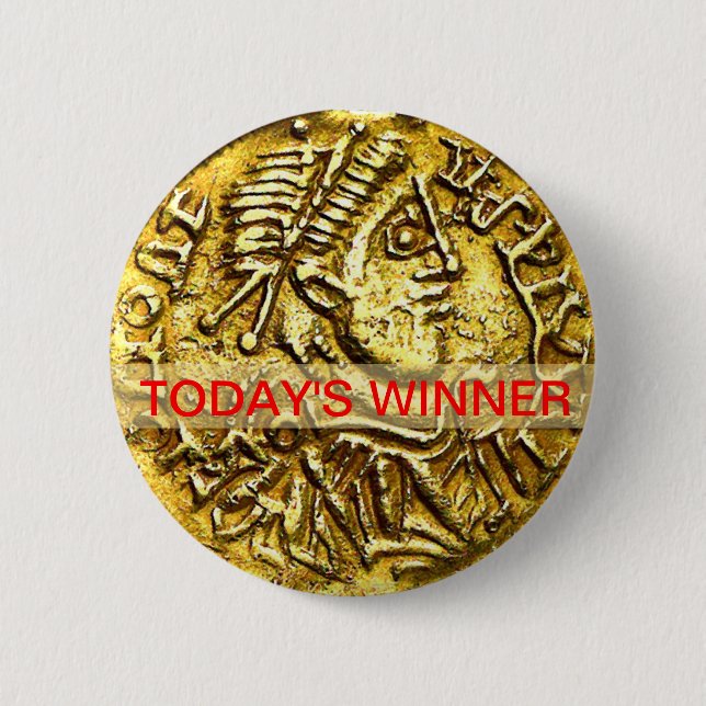 Heutiger Sieger-Goldmünze-Medaillen-Knopf Button (Vorderseite)