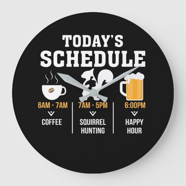 Heutiges Zeitplan-Kaffee-Eichhörnchen, das Stunde Große Wanduhr (Vorderseite)