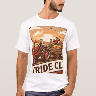 Heuwagen-Club Alle Aboard Herbst-Farm-Stempel T-Shirt