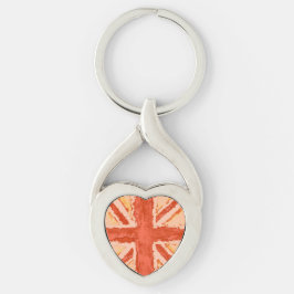Heva Weva Union Jack Flag Painted Art Mandarine Schlüsselanhänger