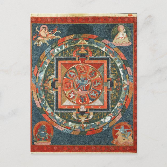 Hevajra tibetisch-buddhistisch Deity Mandala Postkarte (Vorderseite)