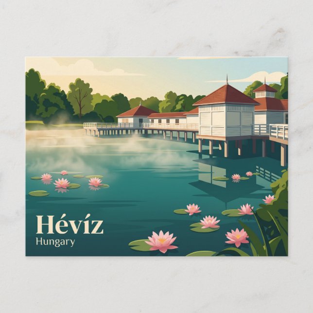 Hévízer Thermalsee Ungarn Postkarte (Vorderseite)