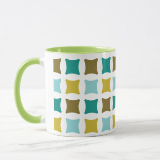 Hex Box Square Mitte Mod Print Muster Gold Tasse