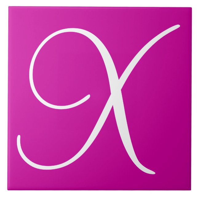 Hex cc0099 Farbnummer Monogramm Keramik Tile Fliese (Vorderseite)