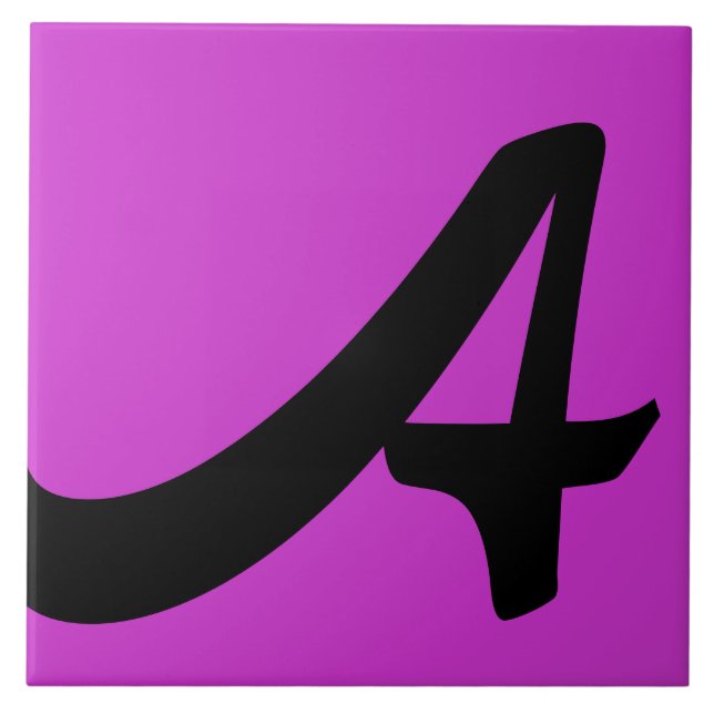 Hex cc33cc Farbnummer Monogramm Keramik Tile Fliese (Vorderseite)