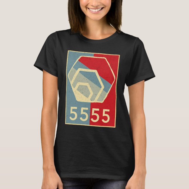 HEX Crypto by Richard Heart  5555 Days HEX Staking T-Shirt (Vorderseite)