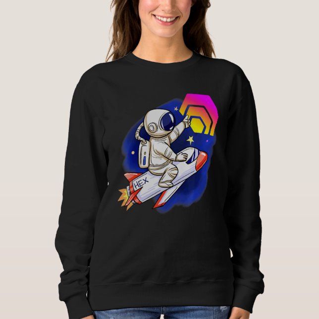 Hex Crypto Moon Man Niedlich Rocket Cryptowährung  Sweatshirt (Vorderseite)