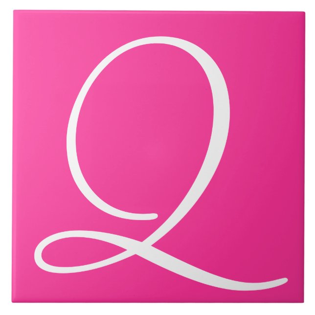 Hex ff3399 Farbnummer Monogramm Keramik Tile Fliese (Vorderseite)