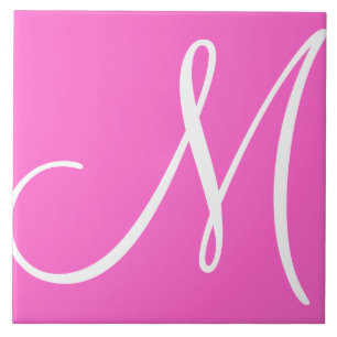 Hex ff66cc Farbnummer Monogramm Keramik Tile Fliese