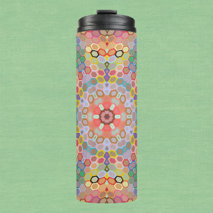 Hex Mandala Regenbogen Thermosbecher