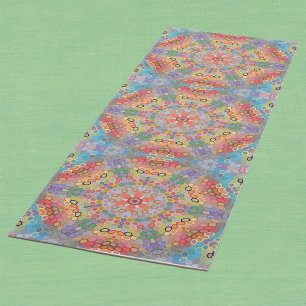Hex Mandala Regenbogen Yogamatte