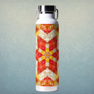 Hex Mandala Rot und Gelb Trinkflasche