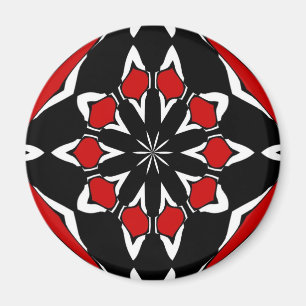 Hex Sign Red Black Magnet
