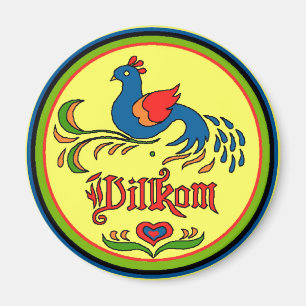 Hex Sign Welcome Bird Magnet