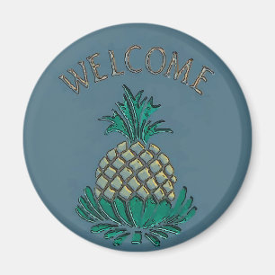 Hex Sign Welcome Pineape Magnet