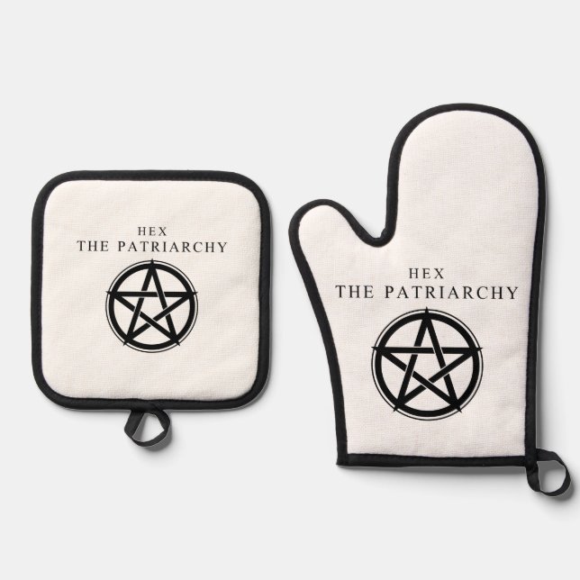 Hex the Patriarchy Ofenhandschuh & Topflappen-Set (Vorderseite)