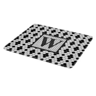 Hex Tile Print Monogram Cutting Board Schneidebrett