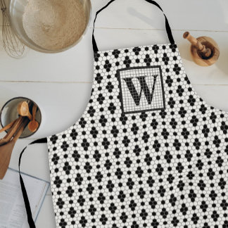 Hex Tile Print Monogram Schürze