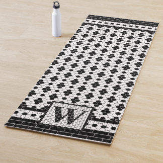 Hex Tile Print Monogram Yogamatte