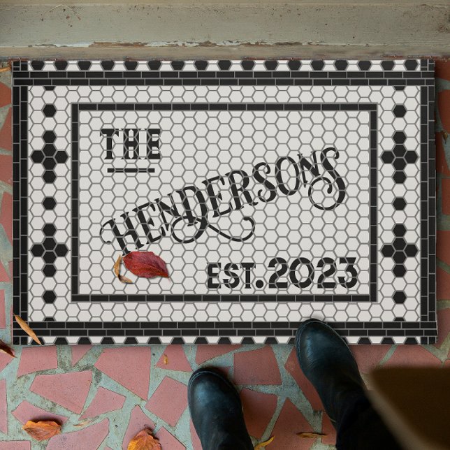Hex Tile Print Personalized Door Mat Fußmatte (Von Creator hochgeladen)