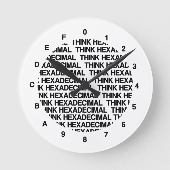 Hexadezimal denken (Spaß für Blockvorlagen Runde Wanduhr (Vorderseite)