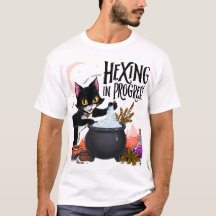 Hexage en cours T-shirt Chat - Chat noir en cuisin