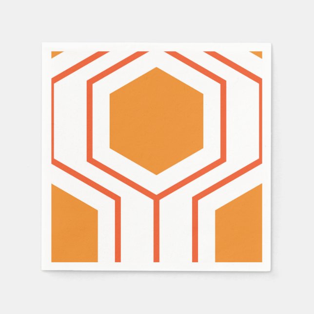 Hexagon abstract geometrical pattern in orange and serviette (Vorderseite)