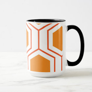 Hexagon abstract geometrical pattern in orange and tasse