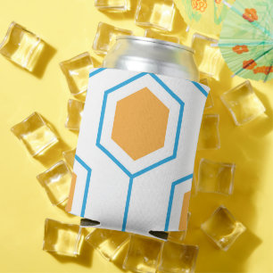 Hexagon abstraktes geometrisches Muster in orangef Dosenkühler