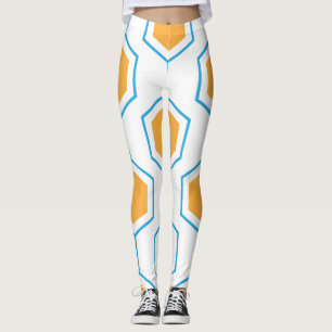 Hexagon abstraktes geometrisches Muster in orangef Leggings