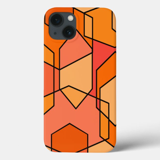 Hexagon Bauhaus - Orange Case-Mate iPhone Hülle (Rückseite)